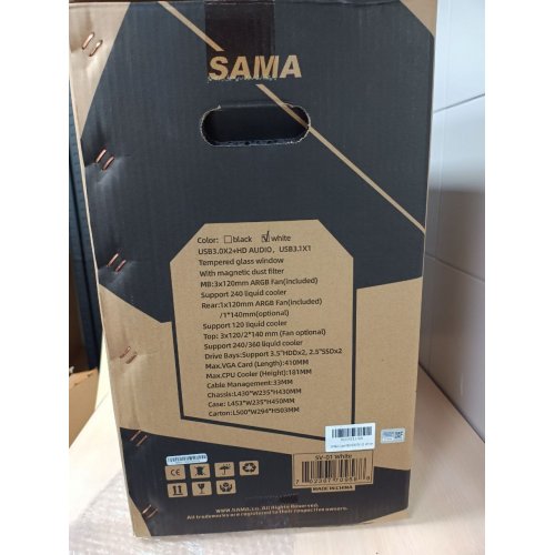 Купить Уценка корпус SAMA SV-01 без БП White (Повреждена упаковка, 788673) с проверкой совместимости: обзор, характеристики, цена в Киеве, Днепре, Одессе, Харькове, Украине | интернет-магазин TELEMART.UA фото