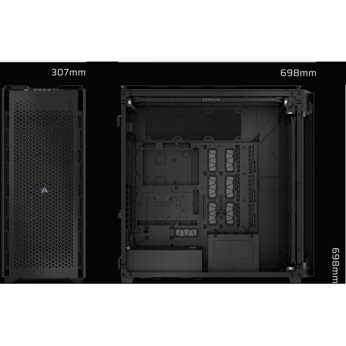 Корпус Corsair iCUE LINK 9000D RGB AIRFLOW Tempered Glass без БЖ (CC-9011273-WW) Black купити з перевіркою сумісності: огляд, характеристики, ціна у Києві, Львові, Вінниці, Хмельницькому, Івано-Франківську, Україні | інтернет-магазин TELEMART.UA фото