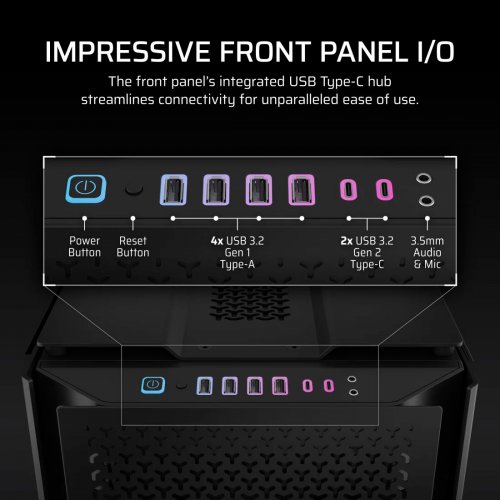 Корпус Corsair iCUE LINK 9000D RGB AIRFLOW Tempered Glass без БЖ (CC-9011273-WW) Black купити з перевіркою сумісності: огляд, характеристики, ціна у Києві, Львові, Вінниці, Хмельницькому, Івано-Франківську, Україні | інтернет-магазин TELEMART.UA фото