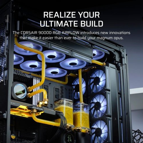 Корпус Corsair iCUE LINK 9000D RGB AIRFLOW Tempered Glass без БЖ (CC-9011273-WW) Black купити з перевіркою сумісності: огляд, характеристики, ціна у Києві, Львові, Вінниці, Хмельницькому, Івано-Франківську, Україні | інтернет-магазин TELEMART.UA фото