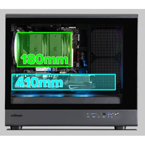 Купить Корпус Zalman M5 Tempered Glass без БП Black с проверкой совместимости: обзор, характеристики, цена в Киеве, Днепре, Одессе, Харькове, Украине | интернет-магазин TELEMART.UA фото