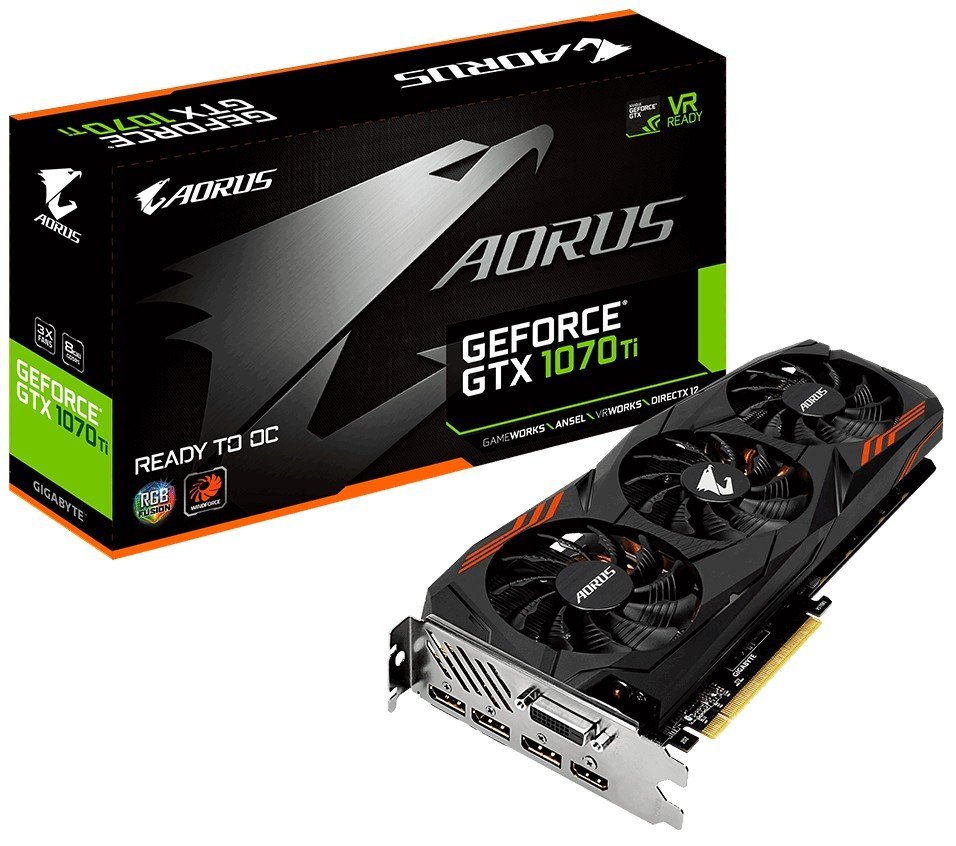 Продать Видеокарта Gigabyte GeForce GTX 1070 TI AORUS 8192MB  (GV-N107TAORUS-8GD) по Trade-In интернет-магазине Телемарт - Киев, Днепр,  Украина