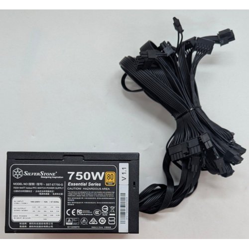 Блок живлення Silverstone Strider 750W 80+ Gold (SST-ET750-G) (Відновлено продавцем, 788919) купити з перевіркою сумісності: огляд, характеристики, ціна у Києві, Львові, Вінниці, Хмельницькому, Івано-Франківську, Україні | інтернет-магазин TELEMART.UA фото