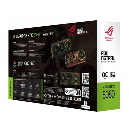 Відеокарта Asus ROG Astral GeForce RTX 5080 DOOM Edition OC 16384MB (ROG-ASTRAL-RTX5080-O16G-DOOM-EDITION) купити з перевіркою сумісності: огляд, характеристики, ціна у Києві, Львові, Вінниці, Хмельницькому, Івано-Франківську, Україні | інтернет-магазин TELEMART.UA фото