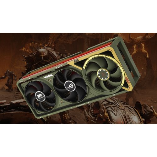 Відеокарта Asus ROG Astral GeForce RTX 5080 DOOM Edition OC 16384MB (ROG-ASTRAL-RTX5080-O16G-DOOM-EDITION) купити з перевіркою сумісності: огляд, характеристики, ціна у Києві, Львові, Вінниці, Хмельницькому, Івано-Франківську, Україні | інтернет-магазин TELEMART.UA фото