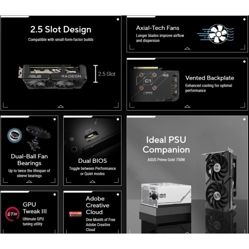 Відеокарта Asus Radeon RX 9060 XT Dual 16384MB (DUAL-RX9060XT-16G) купити з перевіркою сумісності: огляд, характеристики, ціна у Києві, Львові, Вінниці, Хмельницькому, Івано-Франківську, Україні | інтернет-магазин TELEMART.UA фото