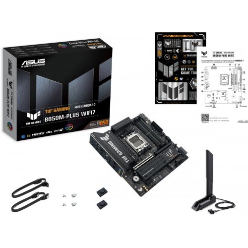 Купить Материнская плата Asus TUF GAMING B850M-PLUS WIFI7 (sAM5, AMD B850) с проверкой совместимости: обзор, характеристики, цена в Киеве, Днепре, Одессе, Харькове, Украине | интернет-магазин TELEMART.UA фото