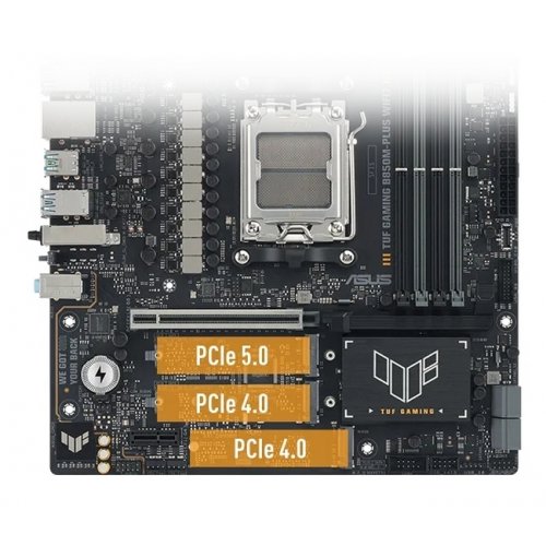 Купить Материнская плата Asus TUF GAMING B850M-PLUS WIFI7 (sAM5, AMD B850) с проверкой совместимости: обзор, характеристики, цена в Киеве, Днепре, Одессе, Харькове, Украине | интернет-магазин TELEMART.UA фото