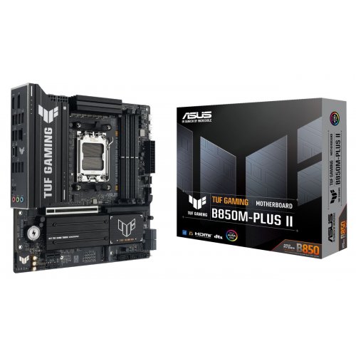 Материнська плата Asus TUF GAMING B850M-PLUS II (sAM5, AMD B850) купити з перевіркою сумісності: огляд, характеристики, ціна у Києві, Львові, Вінниці, Хмельницькому, Івано-Франківську, Україні | інтернет-магазин TELEMART.UA фото