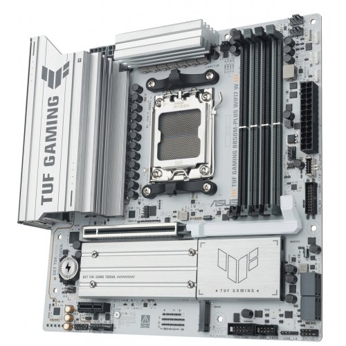 Материнська плата Asus TUF GAMING B850M-PLUS WIFI7 W (sAM5, AMD B850) купити з перевіркою сумісності: огляд, характеристики, ціна у Києві, Львові, Вінниці, Хмельницькому, Івано-Франківську, Україні | інтернет-магазин TELEMART.UA фото