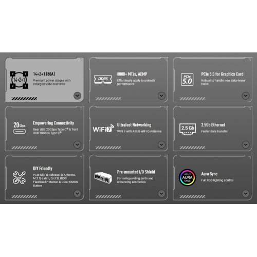 Материнська плата Asus TUF GAMING B850M-PLUS WIFI7 W (sAM5, AMD B850) купити з перевіркою сумісності: огляд, характеристики, ціна у Києві, Львові, Вінниці, Хмельницькому, Івано-Франківську, Україні | інтернет-магазин TELEMART.UA фото