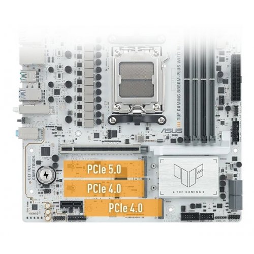 Материнська плата Asus TUF GAMING B850M-PLUS WIFI7 W (sAM5, AMD B850) купити з перевіркою сумісності: огляд, характеристики, ціна у Києві, Львові, Вінниці, Хмельницькому, Івано-Франківську, Україні | інтернет-магазин TELEMART.UA фото