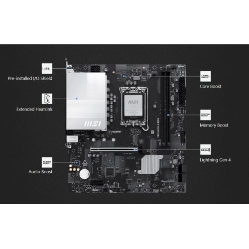 Купить Материнская плата MSI PRO H610M-A DDR4 (s1700, Intel H610) с проверкой совместимости: обзор, характеристики, цена в Киеве, Днепре, Одессе, Харькове, Украине | интернет-магазин TELEMART.UA фото