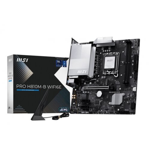 Материнська плата MSI PRO H810M-B WIFI6E (s1851, Intel H810) купити з перевіркою сумісності: огляд, характеристики, ціна у Києві, Львові, Вінниці, Хмельницькому, Івано-Франківську, Україні | інтернет-магазин TELEMART.UA фото