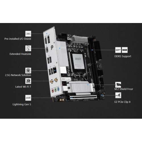 Купить Материнская плата MSI PRO H810I WIFI (s1851, Intel H810) с проверкой совместимости: обзор, характеристики, цена в Киеве, Днепре, Одессе, Харькове, Украине | интернет-магазин TELEMART.UA фото