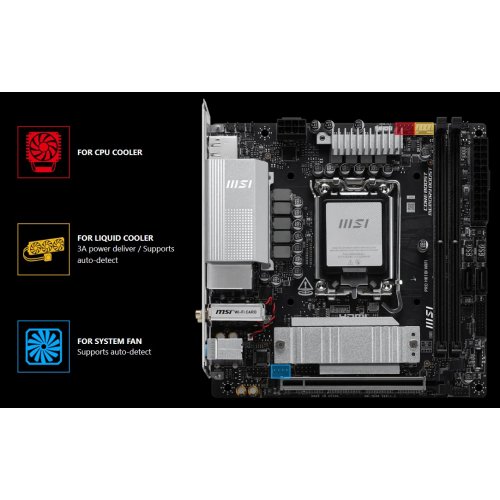 Купить Материнская плата MSI PRO H810I WIFI (s1851, Intel H810) с проверкой совместимости: обзор, характеристики, цена в Киеве, Днепре, Одессе, Харькове, Украине | интернет-магазин TELEMART.UA фото