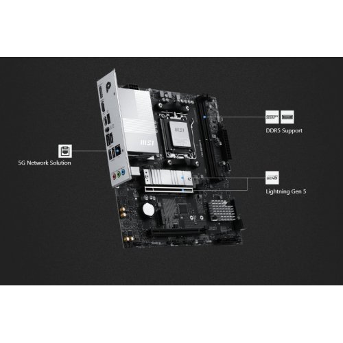 Купить Материнская плата MSI PRO B850M-G (sAM5, AMD B850) с проверкой совместимости: обзор, характеристики, цена в Киеве, Днепре, Одессе, Харькове, Украине | интернет-магазин TELEMART.UA фото