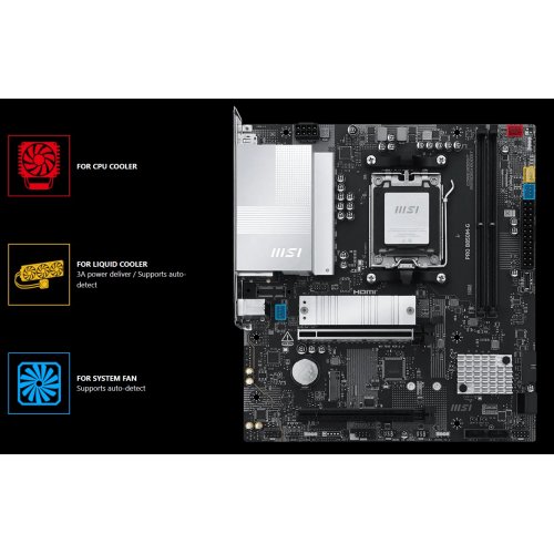 Купить Материнская плата MSI PRO B850M-G (sAM5, AMD B850) с проверкой совместимости: обзор, характеристики, цена в Киеве, Днепре, Одессе, Харькове, Украине | интернет-магазин TELEMART.UA фото