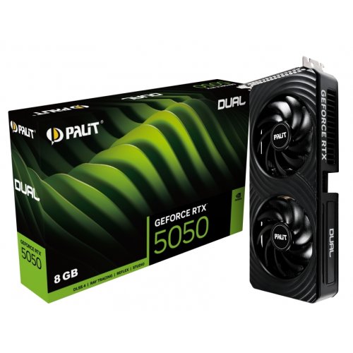 Купить Видеокарта Palit GeForce RTX 5050 Dual 8192MB (NE65050019P1-GB2070D) с проверкой совместимости: обзор, характеристики, цена в Киеве, Днепре, Одессе, Харькове, Украине | интернет-магазин TELEMART.UA фото