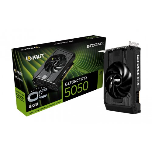 Купить Видеокарта Palit GeForce RTX 5050 StormX OC 8192MB (NE65050T19P1-GB2070F) с проверкой совместимости: обзор, характеристики, цена в Киеве, Днепре, Одессе, Харькове, Украине | интернет-магазин TELEMART.UA фото