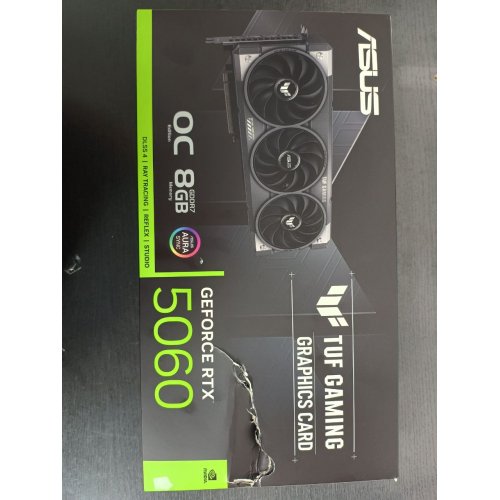 Купить Уценка видеокарта Asus TUF GeForce RTX 5060 Gaming OC 8192MB (TUF-RTX5060-O8G-GAMING) (Повреждена упаковка, 789181) с проверкой совместимости: обзор, характеристики, цена в Киеве, Днепре, Одессе, Харькове, Украине | интернет-магазин TELEMART.UA фото