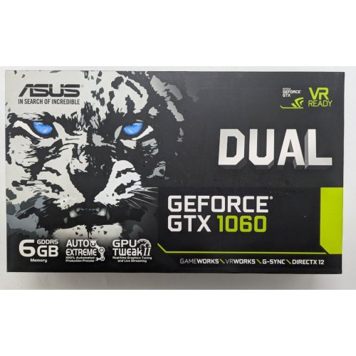 Відеокарта Asus GeForce GTX 1060 Dual 6144MB (DUAL-GTX1060-6G) (Відновлено продавцем, 789337) купити з перевіркою сумісності: огляд, характеристики, ціна у Києві, Львові, Вінниці, Хмельницькому, Івано-Франківську, Україні | інтернет-магазин TELEMART.UA фото