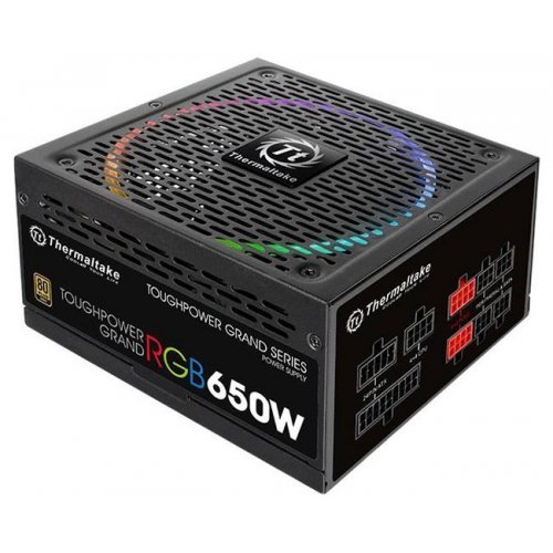 Купить Блок питания Thermaltake Toughpower Grand RGB 650W (PS-TPG-0650FPCGEU-R) (Восстановлено продавцом, 789621) с проверкой совместимости: обзор, характеристики, цена в Киеве, Днепре, Одессе, Харькове, Украине | интернет-магазин TELEMART.UA фото