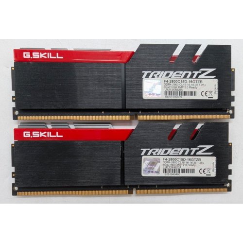 Озп G.Skill DDR4 16GB (2x8GB) 2800Mhz Trident Z (F4-2800C15D-16GTZB) (Відновлено продавцем, 789622) купити з перевіркою сумісності: огляд, характеристики, ціна у Києві, Львові, Вінниці, Хмельницькому, Івано-Франківську, Україні | інтернет-магазин TELEMART.UA фото