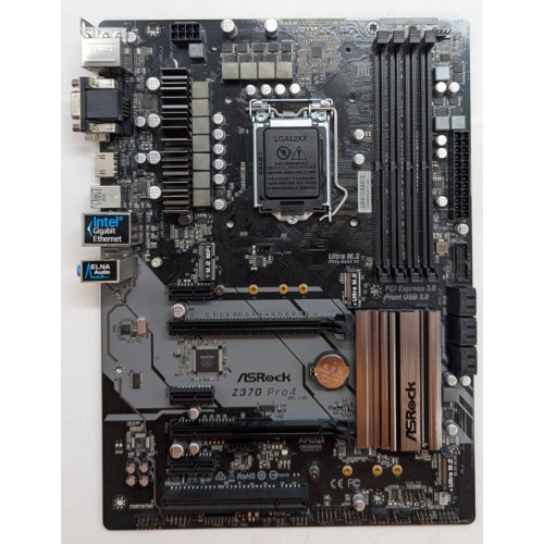 Материнська плата AsRock Z370 Pro4 (s1151, Intel Z370) (Відновлено продавцем, 789632) купити з перевіркою сумісності: огляд, характеристики, ціна у Києві, Львові, Вінниці, Хмельницькому, Івано-Франківську, Україні | інтернет-магазин TELEMART.UA фото