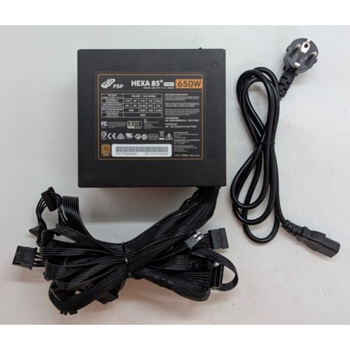 Блок живлення FSP HEXA 85+ Pro 650W (HA2-650) (Відновлено продавцем, 789713) купити з перевіркою сумісності: огляд, характеристики, ціна у Києві, Львові, Вінниці, Хмельницькому, Івано-Франківську, Україні | інтернет-магазин TELEMART.UA фото