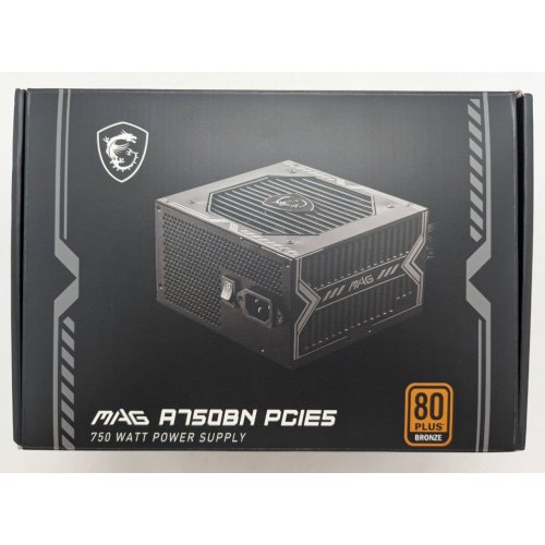 Купить Блок питания MSI MAG 750W PCIE5 (A750BN) (Состояние нового, 789723) с проверкой совместимости: обзор, характеристики, цена в Киеве, Днепре, Одессе, Харькове, Украине | интернет-магазин TELEMART.UA фото