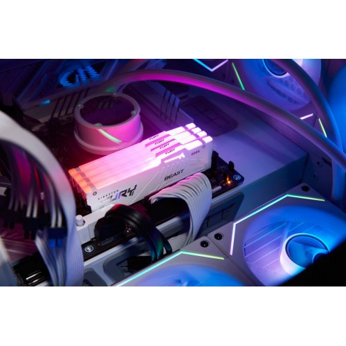 Уцінка озп Kingston DDR5 128GB (4x32GB) 5600Mhz FURY Beast RGB White (KF556C40BWAK4-128) (Розкрита упаковка, 789741) купити з перевіркою сумісності: огляд, характеристики, ціна у Києві, Львові, Вінниці, Хмельницькому, Івано-Франківську, Україні | інтернет-магазин TELEMART.UA фото