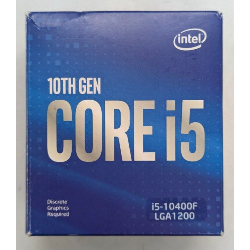 Процесор Intel Core i5-10400F 2.9(4.3)GHz s1200 Box (BX8070110400F) (Відновлено продавцем, 789950) купити з перевіркою сумісності: огляд, характеристики, ціна у Києві, Львові, Вінниці, Хмельницькому, Івано-Франківську, Україні | інтернет-магазин TELEMART.UA фото