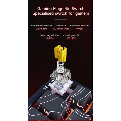 Купить Клавиатура Ajazz AK680 MAX RGB Magnetic Switches (AK680-WM-W-A) White - цена в Харькове, Киеве, Днепре, Одессе
в интернет-магазине Telemart фото