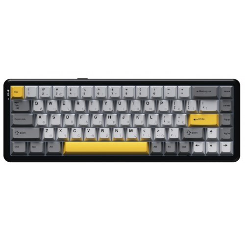Купить Клавиатура Ajazz AK680 MAX RGB Magnetic Switches Wireless (AK680-M-BGY-A) Black/Grey/Yellow - цена в Харькове, Киеве, Днепре, Одессе
в интернет-магазине Telemart фото