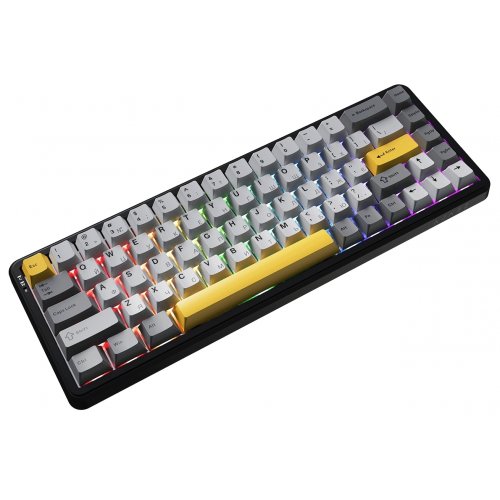 Купить Клавиатура Ajazz AK680 MAX RGB Magnetic Switches Wireless (AK680-M-BGY-A) Black/Grey/Yellow - цена в Харькове, Киеве, Днепре, Одессе
в интернет-магазине Telemart фото