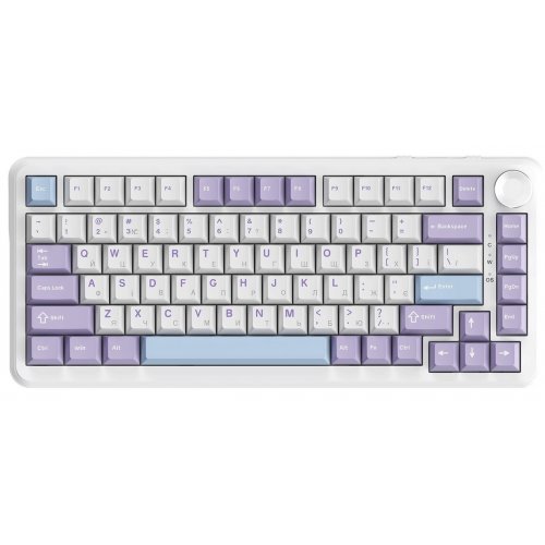 Купить Клавиатура Ajazz AK820 MAX RGB Magnetic Switches (AK820MAX-WM-PWB) Purple/White/Blue - цена в Харькове, Киеве, Днепре, Одессе
в интернет-магазине Telemart фото