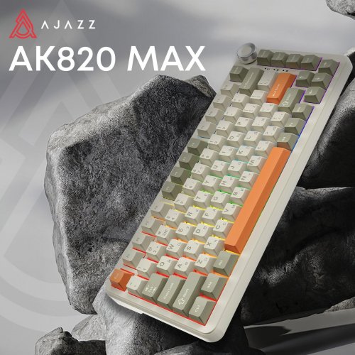 Клавиатура Ajazz AK820 MAX RGB Flying Fish Switches (AK820MAX-FF-R) Retro Colour купить в Украине: Киев, Днепр, Харьков, Одесса  | Низкая цена, отзывы, характеристики от TELEMART фото