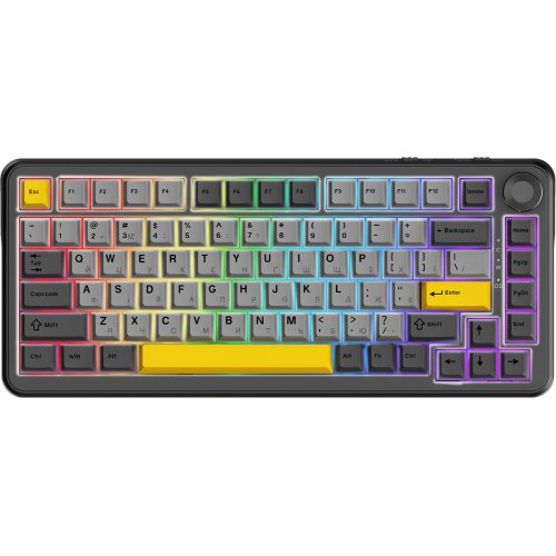 Фото Клавіатура Ajazz AK820 MAX Plus RGB Daydream Switches Wireless With Screen (AK820MAX-DD-BGY) Black/Gray/Yellow