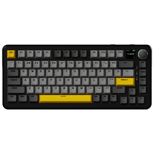 Купить Клавиатура Ajazz AK820 MAX Plus RGB Daydream Switches Wireless With Screen (AK820MAX-DD-BGY) Black/Gray/Yellow - цена в Харькове, Киеве, Днепре, Одессе
в интернет-магазине Telemart фото