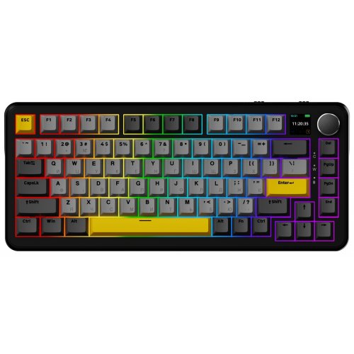 Купить Клавиатура Ajazz AK820 MAX Plus RGB Daydream Switches Wireless With Screen (AK820MAX-DD-BGY) Black/Gray/Yellow - цена в Харькове, Киеве, Днепре, Одессе
в интернет-магазине Telemart фото