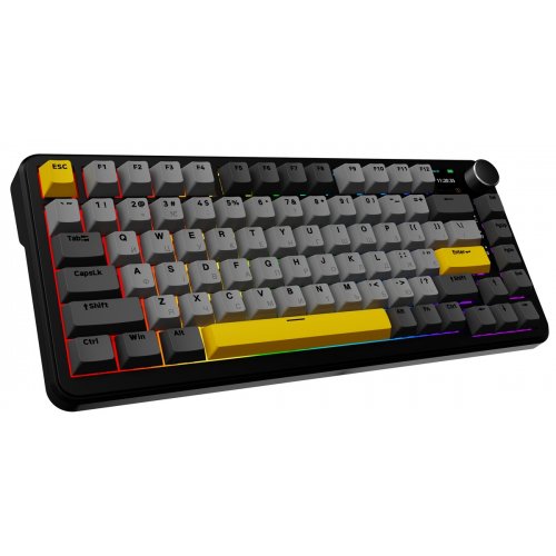 Купить Клавиатура Ajazz AK820 MAX Plus RGB Daydream Switches Wireless With Screen (AK820MAX-DD-BGY) Black/Gray/Yellow - цена в Харькове, Киеве, Днепре, Одессе
в интернет-магазине Telemart фото
