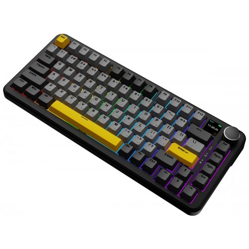 Купить Клавиатура Ajazz AK820 MAX Plus RGB Daydream Switches Wireless With Screen (AK820MAX-DD-BGY) Black/Gray/Yellow - цена в Харькове, Киеве, Днепре, Одессе
в интернет-магазине Telemart фото