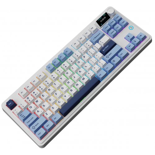 Купить Клавиатура Ajazz AK870 Plus RGB Murad Switches Wireless With Screen (AK870-MU-BWD) Blue/White/Dark Blue - цена в Харькове, Киеве, Днепре, Одессе
в интернет-магазине Telemart фото