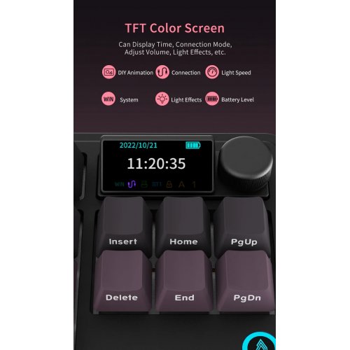 Купить Клавиатура Ajazz AK870 Plus RGB Murad Switches Wireless With Screen (AK870-MU-BWD) Blue/White/Dark Blue - цена в Харькове, Киеве, Днепре, Одессе
в интернет-магазине Telemart фото