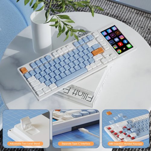 Купити Клавіатура Ajazz AKP815 Red Switches (AKP815-R-WBO) White/Blue/Orange - ціна в Києві, Львові, Вінниці, Хмельницькому, Франківську, Україні | інтернет-магазин TELEMART.UA фото