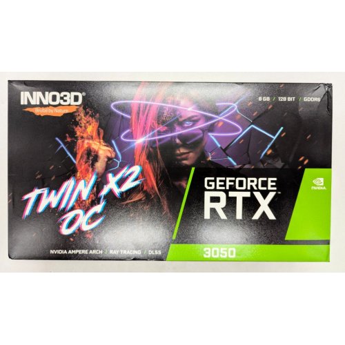 Відеокарта Inno3D GeForce RTX 3050 Twin X2 OC 8192MB (N30502-08D6X-1711VA41) (Відновлено продавцем, 790048) купити з перевіркою сумісності: огляд, характеристики, ціна у Києві, Львові, Вінниці, Хмельницькому, Івано-Франківську, Україні | інтернет-магазин TELEMART.UA фото