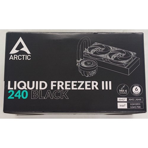 Готова сво Arctic Liquid Freezer III 240 (ACFRE00134A) Black (Відновлено продавцем, 790049) купити з перевіркою сумісності: огляд, характеристики, ціна у Києві, Львові, Вінниці, Хмельницькому, Івано-Франківську, Україні | інтернет-магазин TELEMART.UA фото