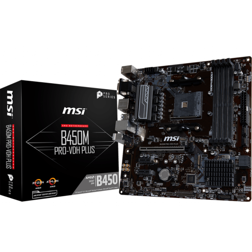 Купить Материнская плата MSI B450M PRO-VDH PLUS (sAM4, AMD B450) (Восстановлено продавцом, 790210) с проверкой совместимости: обзор, характеристики, цена в Киеве, Днепре, Одессе, Харькове, Украине | интернет-магазин TELEMART.UA фото
