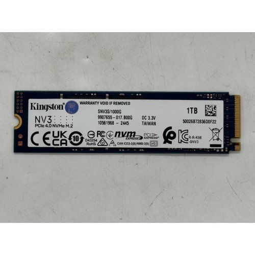 Ssd-диск Kingston NV3 3D NAND 1TB M.2 (2280 PCI-E) NVMe x4 (SNV3S/1000G) (Відновлено продавцем, 790217) купити з перевіркою сумісності: огляд, характеристики, ціна у Києві, Львові, Вінниці, Хмельницькому, Івано-Франківську, Україні | інтернет-магазин TELEMART.UA фото